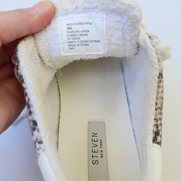 Steven New York By Steve Madden Neon Star Snakeskin Fabric Print Sneakers 8 M - Picture 7 of 16